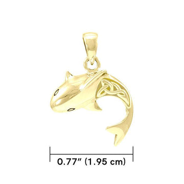 Celtic Shark Solid Gold Pendant GPD066 - Jewelry